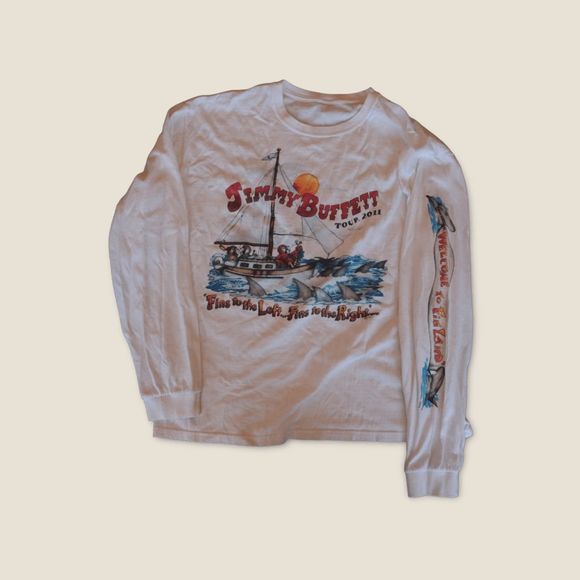 Jimmy Buffet 2011 Tour Long Sleeve White Size M